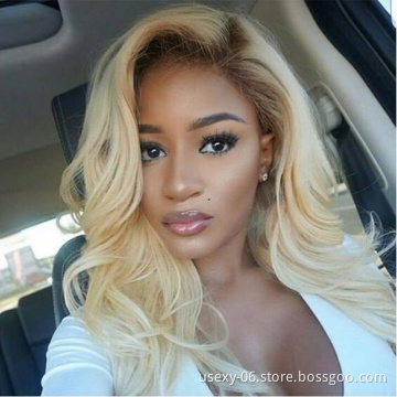 Peruvian Hair Dubai Bulk Hair 1B/613# Ombre Blonde Body Wave Cuticle Aligned Raw Brazilian Hair Bundles